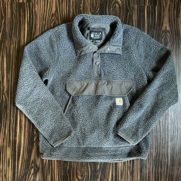 Carhartt Sweaters - Carhartt Women's Fleece Green Sherpa Fleece Pullover Jacket Size Small